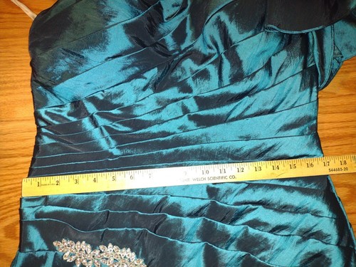 Jade Couture Emerald Green Jeweled Gown Formal Dress Mother Bride w Shawl S 12 - Picture 10 of 11