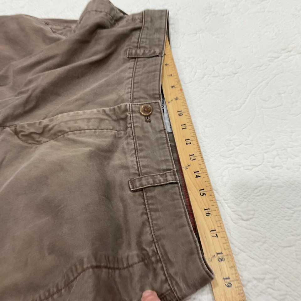 IZOD Men's Chino Pants Brown Straight Leg Cotton Waist 38 Inseam 27 Mid