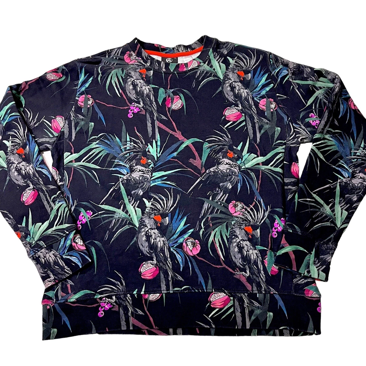 PS by Paul Smith XL Crew Sweatshirt Cockatoo Print in Black eBay