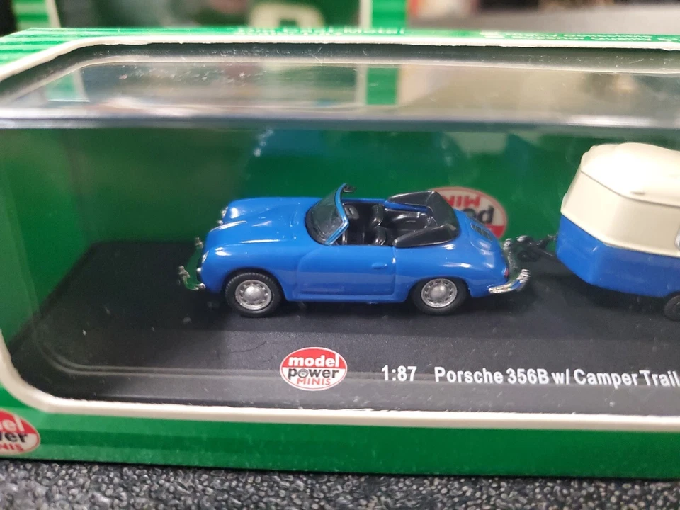 Model Power Minis #19690 Porsche 356B with Camper Trailer, New in Box - Image 2 of 4