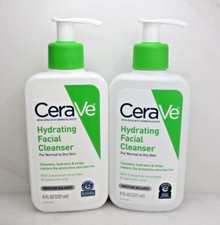 CERAVE HYDRATING FACIAL CLEANSER FOR NORMAL TO DRY SKIN 8 OZ NWOB LOT OF 2