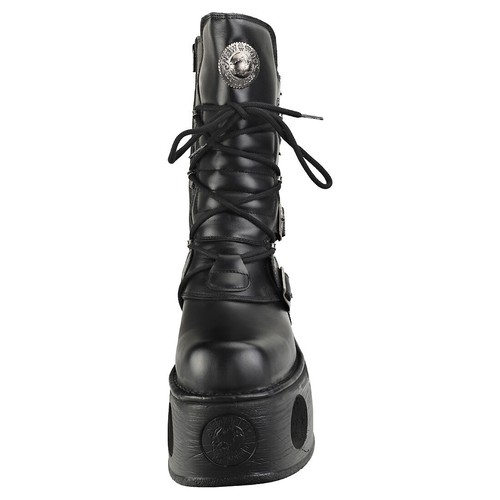 New Rock Space Metallic Neptuno Boots Unisex Platform Boots in Black - 8 US - 第 3/8 張圖片