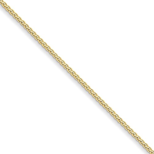 14k Yellow Gold 1.8mm Flat Wheat Chain 