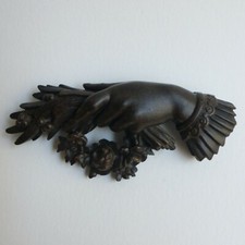 Antike Trauerbrosche - Gutta-Percha/Ebonit -7...