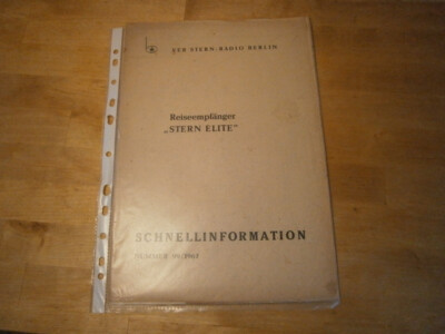 DDR RFT Stern Radio Stern Elite, R 150, Bundle Service Documents, 1967