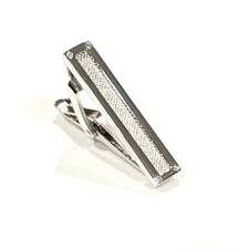 Screw Head Corners Decorated 1.25” Skinny Tie Clip Men Birthday Wedding Tie Bar