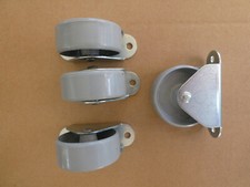 Set mit 4 Kleinen Möbelrollen Kunststoff grau D 4,5 cm