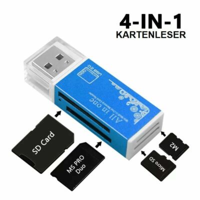  ALL-IN-ONE Kartenleser Speicherkarten USB Kartenlesegerät für SD/xD/MS/SDHC Z43