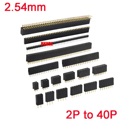 2,3,4,5,6,7,8~40 Pin Polig Buchsenleiste weiblich Pin Header 2.54mm PCB-Stecker