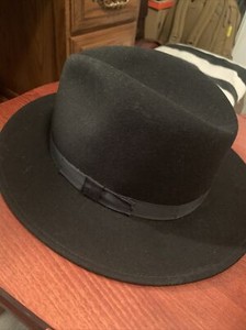Country Gentleman Wilton Lite Felt Black 100% Wool Fedora Hat Men Size Medium