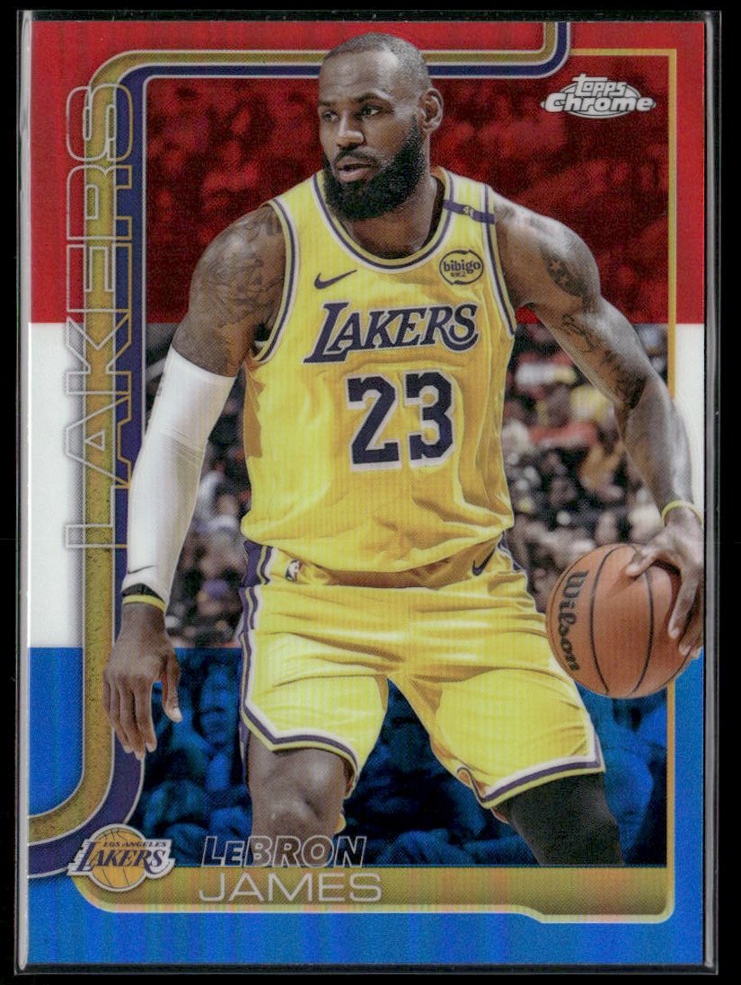 2025-26 Topps Chrome - LeBron James Red White and Blue Refractor #127 Lakers