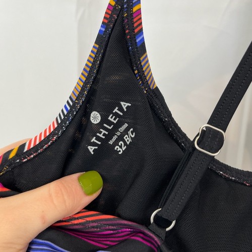 ATHLETA Blousy Tankini Swim Dress 591496 Multicolor Black Size 32 B/C - Picture 4 of 7