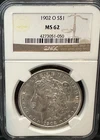 1902-O Morgan Silver Dollar NGC Graded MS62 NICE!