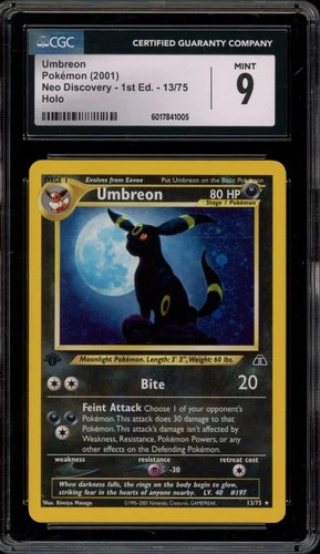 Pokemon Umbreon Neo Discovery 1st Edition Holo Rare #13 CGC 9 Mint