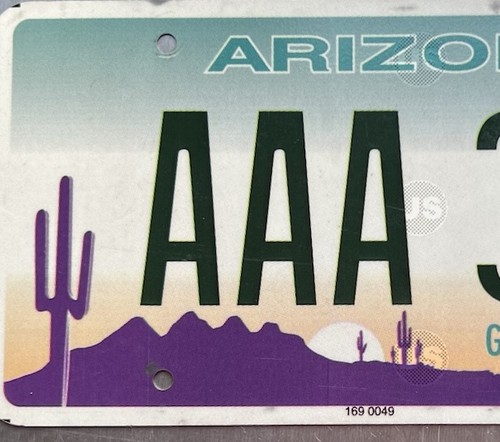 LICENSE PLATE PLATE Arizona Triple AAA. AAA3m1