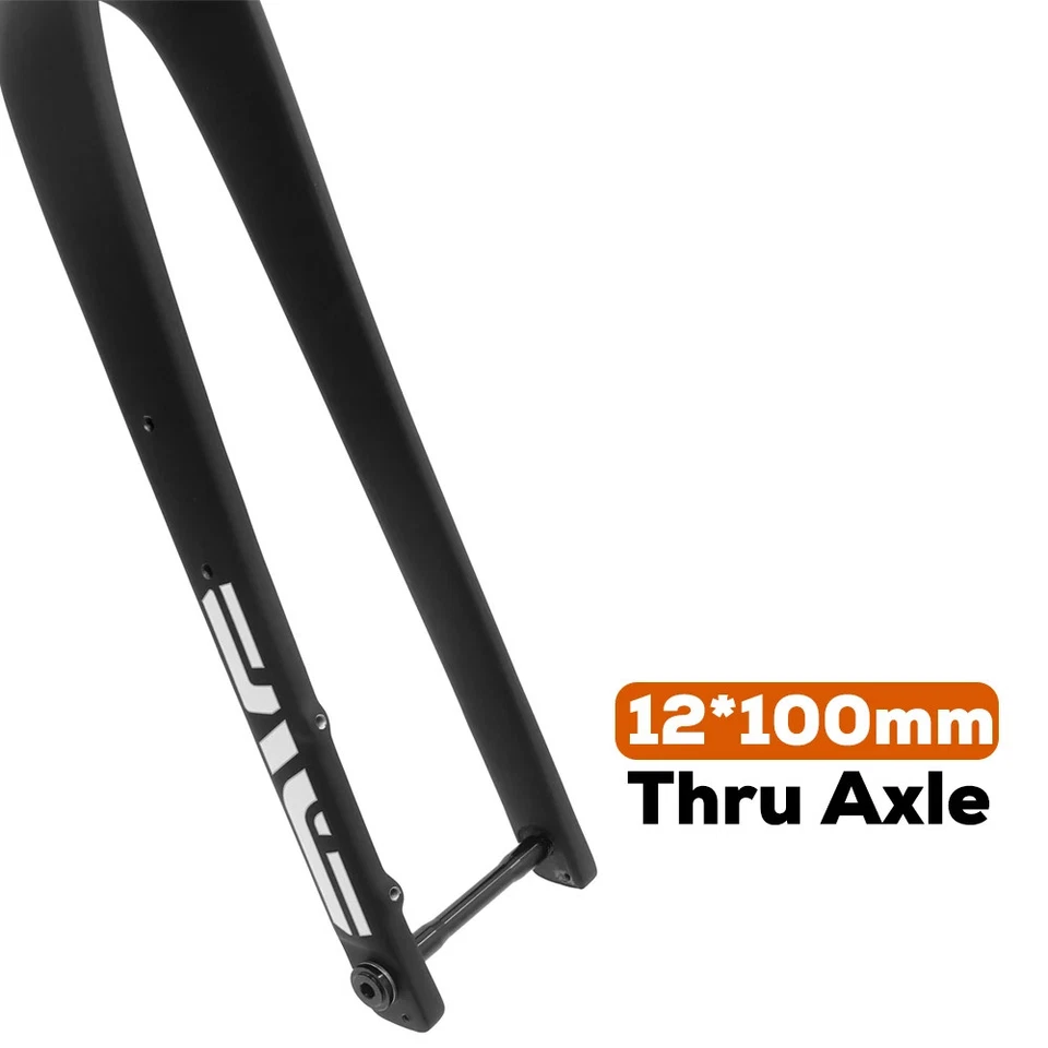 Garfo rígido de bicicleta 700c estrada cascalho 27,5 polegadas fibra de carbono freio a disco MTB garfo rígido - Imagem 3 de 4