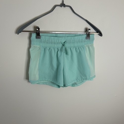All In Motion Girls Shorts Size Large 10/12 Aqua Teal With Liner T3 - Picture 2 of 10