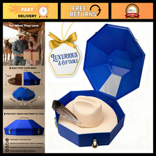 Travel Cowboy Hat Case with Mirror, Hard Shell, Latches  Bag - Western Hat Stor