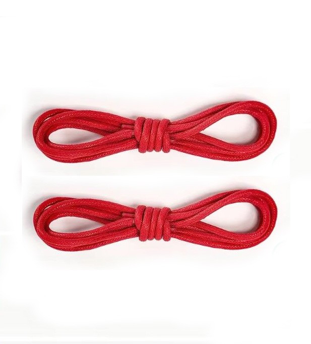 Red 2.5mm Thin Round Waxed Replacement Dress Shoe Laces Rope String Boot  #4001