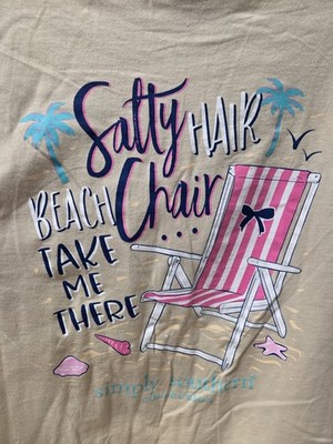 Simply Southern XLARGE Short Sleeve ''SALTY HAIR... NEW W Tags closeout design 