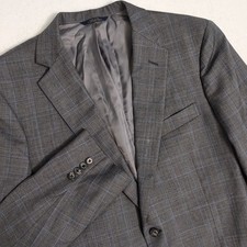 Brooks Brothers Blazer Mens 41R Gray Blue Saxxon Wool Sport Coat 1818 Madison