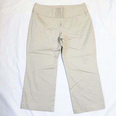 Express Design Studio Beige Editor Cropped Pants Womens Size 8 Blend Workwear