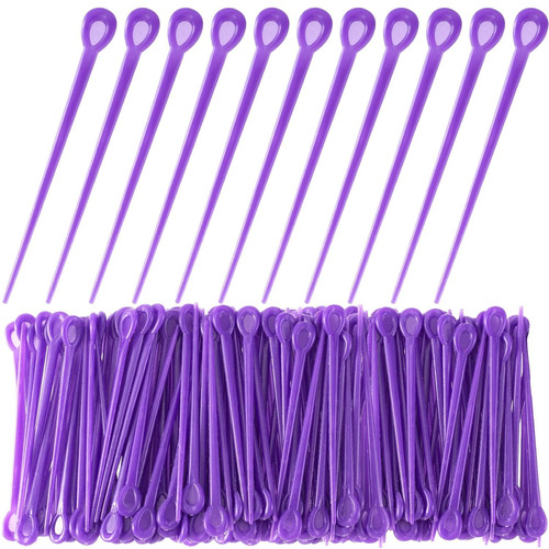100pcs Brush Hair Roller Pick, Plastic 1 Count (Pack of 100), Purple