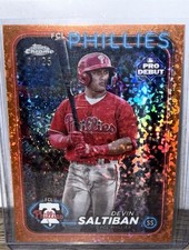 2024 Topps Chrome Pro Debut Devin Saltiban Orange REF/25 #PD-179 PHI Phillies