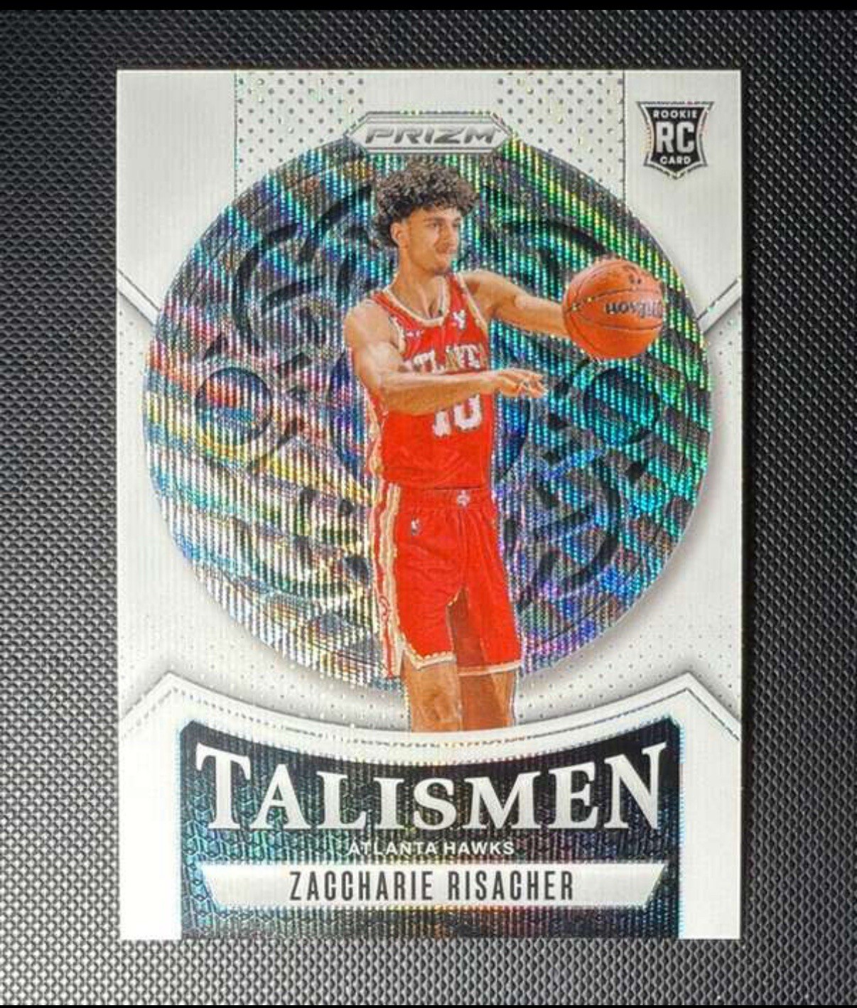 2024-25 Panini Prizm Talismen Zaccharie Risacher #8 White Wave Prizm /20 (RC)