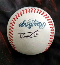 Tyler Gough Autographed Signed Game Used Ball Los Angeles Dodgers 