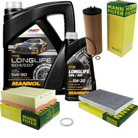 MANN-FILTER Inspektionspaket Mannol 6L Longlife 5W-30 FüR Audi A4 Avant 2.5 Tdi