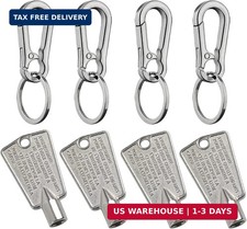 4-Pack 216702900 Metal Freezer Door Keys with 4 key rings,Key for Upright Freeze