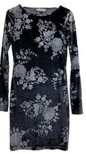 Top Shop Women's Luxurious Velvet fabric/ floral pattern Bodycon Dress UK Size 8