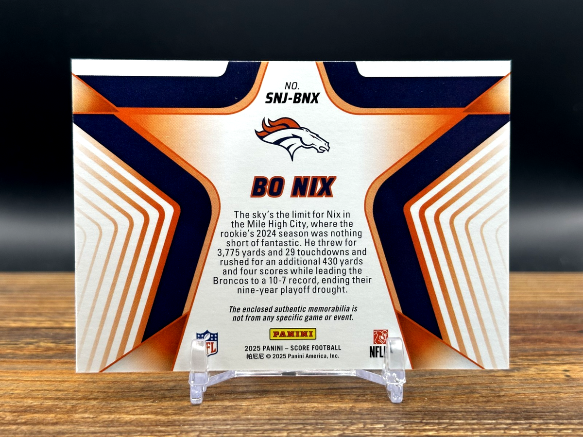 2025 Score Football #SNJ-BNX - STARS OF THE NFL PATCH - Bo Nix