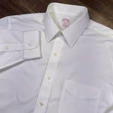 Brooks Brothers 346 Regular Fit Dress Shirt Mens 15.5-4/5 White Cotton Non Iron