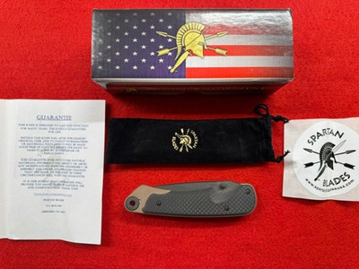 DISCONTINUED SPARTAN BLADES AKRIBIS FDE CF FOLDER, BOXED, NEW OLD STOCK  (991)