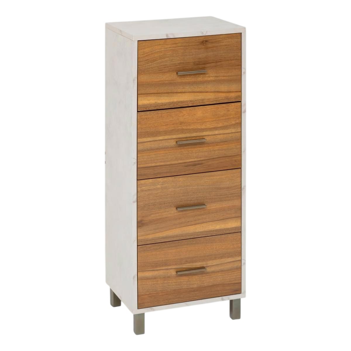 Meuble de Rangement Côme 97cm Finition Beige 4 Tiroirs Design Épuré