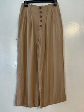 Abercrombie and fitch button fly wide leg tan flowy pants size S collegiate