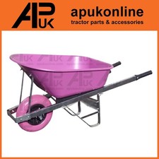 120L Wheelbarrow Pink 4" Single Puncture Proof Tyre Horse Yard Muck Garden