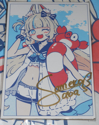 Omocat X Sameko Saba Debut AUTOGRAPHED/SIGNED POSTCARD