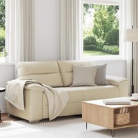 2-Sitzer-Sofa Creme 140 Cm Kunstleder