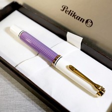 Pelikan Souveran M600 Violet White Special Edition Fountain Pen 14C M Nib Box