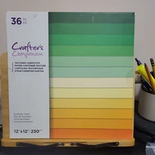 Crafters Companion  12x12 Textured Cardstock Sunflower Tones