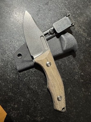 Griffin Scout 2.5 Knife 2 scale sets,Micarta, Ti , kydex, Upgrade Ulticlip s35vn