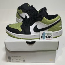Air Jordan 1 pelle di serpente bassa verde vivo da donna taglia 8,5 (7 anni/UK6/EU40) DX4446-301