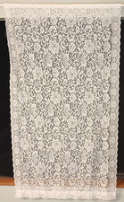 White Floral Lace Curtain Panel 84" x 39"
