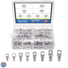 125Pcs Marine Grade Heavy Duty Tinned Copper Wire Lugs Battery Cable Ends Eye...