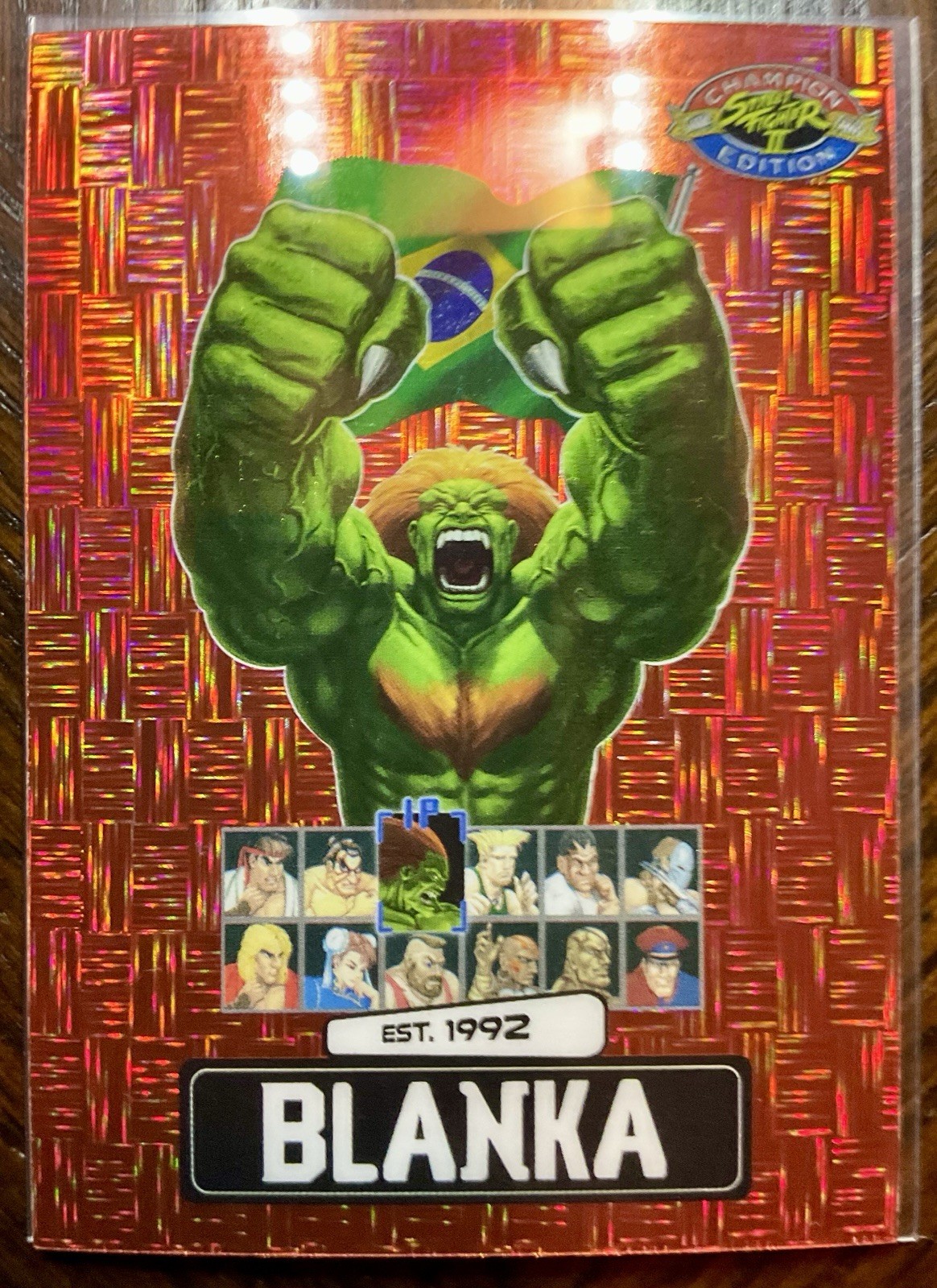PSA Street Fighter 2: Champion Edition Promo Card - Blanka - Matrix Red #/100