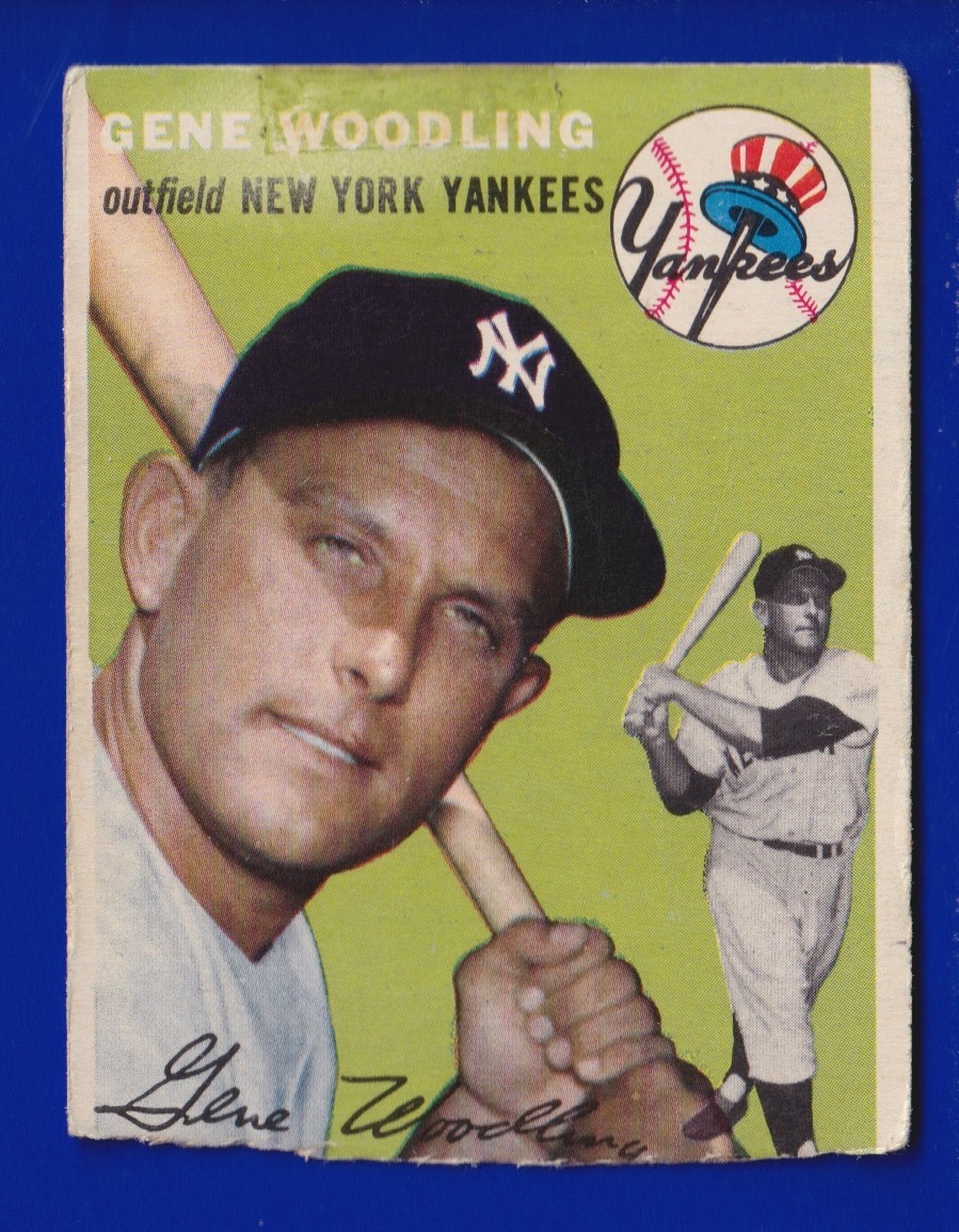 GENE WOODLING yankees 1954 TOPPS #101 TRIMMED 