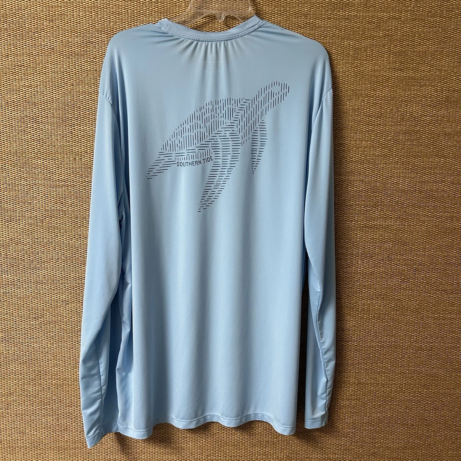 Southern Tide Shirt Mens Medium Blue Turtle Lightweight Sun Protection READ